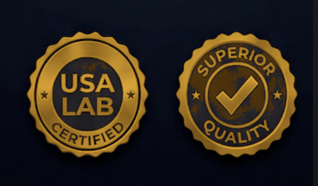sello usa lab certified dorado